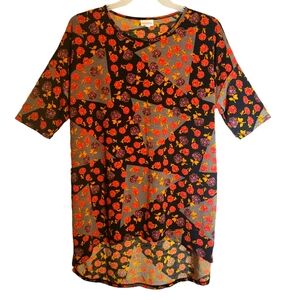 LuLaRoe women's lg floral print oversized packable pullover top. 5032